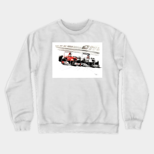 Michael Schumacher vs  Fernando Alonso Crewneck Sweatshirt by oleynik